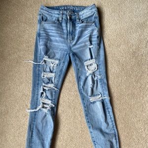 ripped light wash jeans